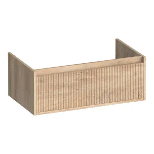 Brauer Hope Wavy washbasin cabinet - 80x46x30 cm - 1 drawer handleless - 1 siphon cut-out - MFC - Forest Wheat