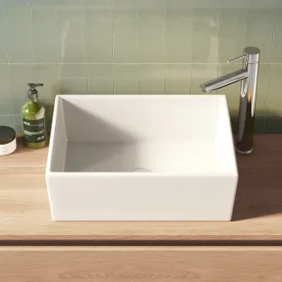 Brauer Ice wash basin - ceramic - rectangular rounded - 48x38 cm - gloss white