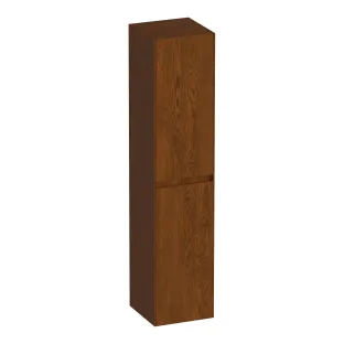 Brauer Inspire high cabinet - 160x35x35 cm - 2 doors left or right turning - handleless - continuous slats - Solid oak brown