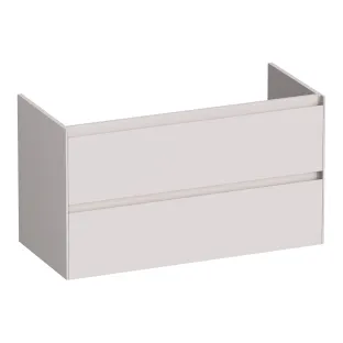 Brauer Inspire washbasin cabinet - 100x46x55 cm - 2 drawers handleless - 1 siphon recess - MDF lacquered - Matt Sand