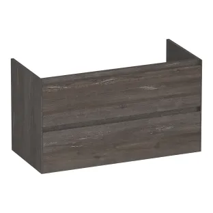 Brauer Inspire wastafelonderkast - 100x46x55 cm - 2 laden greeploos - 1 sifonuitsparing - MFC - Driftwood