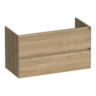 Brauer Inspire washbasin cabinet - 100x46x55 cm - 2 drawers handleless - 1 siphon cut-out - MFC - Sunlit