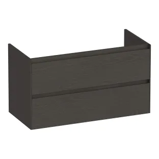 Brauer Inspire washbasin cabinet - 100x46x55 cm - 2 drawers handleless - 1 siphon recess - MFC - Timber Anthracite