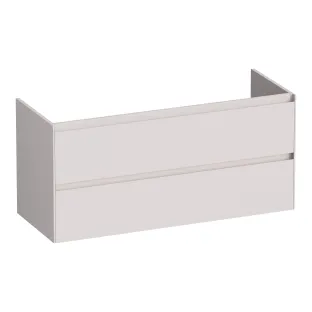Brauer Inspire wastafelonderkast - 120x46x55 cm - 2 laden greeploos - 1 sifonuitsparing - MDF gelakt - Mat Zand