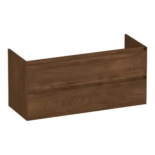 Brauer Inspire washbasin cabinet - 120x46x55 cm - 2 drawers handleless - 1 siphon recess - MFC - Forest Cacao
