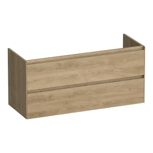Brauer Inspire washbasin cabinet - 120x46x55 cm - 2 drawers handleless - 1 siphon cut-out - MFC - Sunlit