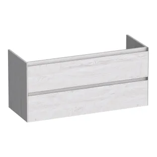 Brauer Inspire washbasin cabinet - 120x46x55 cm - 2 drawers handleless - 2 siphon cut-outs - MFC - Forest Seashell