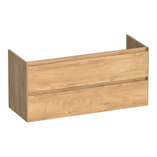 Brauer Inspire washbasin cabinet - 120x46x55 cm - 2 drawers handleless - 2 siphon cut-outs - MFC - Forest Tan