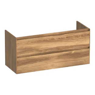 Brauer Inspire washbasin cabinet - 120x46x55 cm - 2 drawers handleless - 2 siphon cut-outs - MFC - Honey