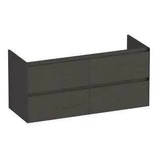 Brauer Inspire washbasin cabinet - 120x46x55 cm - 4 drawers without handles - 2 siphon cut-outs - MFC - Timber Anthracite