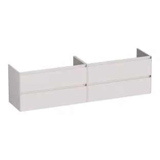 Brauer Inspire washbasin cabinet - 200x46x55 cm - 4 drawers without handles - 2 siphon cut-outs - MDF lacquered - Matt Sand