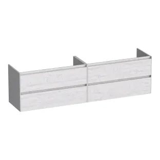 Brauer Inspire washbasin cabinet - 200x46x55 cm - 4 drawers handleless - 2 siphon cut-outs - MFC - Forest Seashell