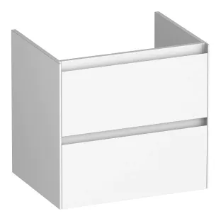 Brauer Inspire washbasin cabinet - 60x46x55 cm - 2 drawers without handles - 1 siphon recess - MDF lacquered - Matt White