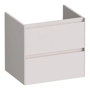Brauer Inspire washbasin cabinet - 60x46x55 cm - 2 drawers handleless - 1 siphon recess - MDF lacquered - Matt Sand
