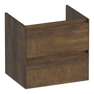 Brauer Inspire washbasin cabinet - 60x46x55 cm - 2 drawers handleless - 1 siphon cut-out - MFC - Grove