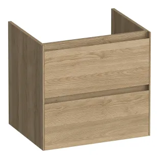 Brauer Inspire washbasin cabinet - 60x46x55 cm - 2 drawers handleless - 1 siphon cut-out - MFC - Sunlit