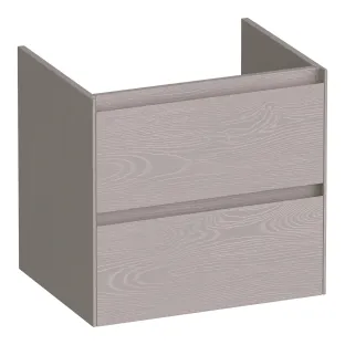 Brauer Inspire wastafelonderkast - 60x46x55 cm - 2 laden greeploos - 1 sifonuitsparing - MFC - Timber Greige
