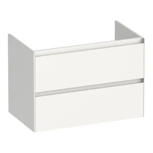 Brauer Inspire washbasin cabinet - 80x46x55 cm - 2 drawers handleless - 1 siphon recess - MDF lacquered - Gloss white