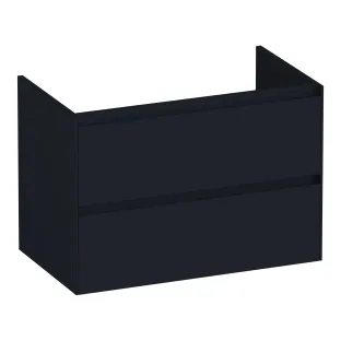 Brauer Inspire washbasin cabinet - 80x46x55 cm - 2 drawers without handles - 1 siphon recess - MDF lacquered - Matt Black