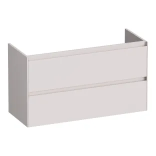 Brauer Inspire washbasin cabinet shallow - 100x39x55 cm - 2 drawers handleless - 1 siphon recess - MDF lacquered - Matt Sand