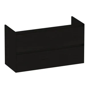 Brauer Inspire washbasin cabinet shallow - 100x39x55 cm - 2 drawers handleless - 1 siphon recess - MFC - Timber Black