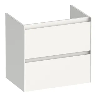 Brauer Inspire washbasin cabinet shallow - 60x39x55 cm - 2 drawers without handles - 1 siphon recess - MDF lacquered - Gloss white