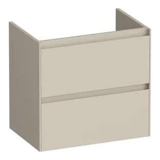 Brauer Inspire washbasin cabinet shallow - 60x39x55 cm - 2 drawers without handles - 1 siphon recess - MDF lacquered - Matt Beige
