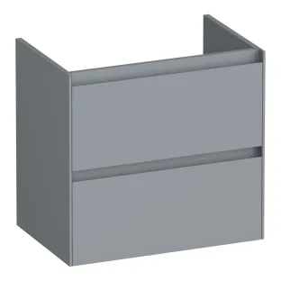 Brauer Inspire washbasin cabinet shallow - 60x39x55 cm - 2 drawers without handles - 1 siphon recess - MDF lacquered - Matt Grey