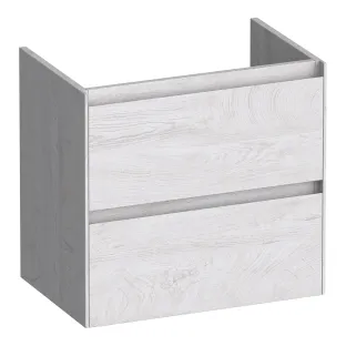 Brauer Inspire washbasin cabinet shallow - 60x39x55 cm - 2 drawers handleless - 1 siphon recess - MFC - Forest Seashell