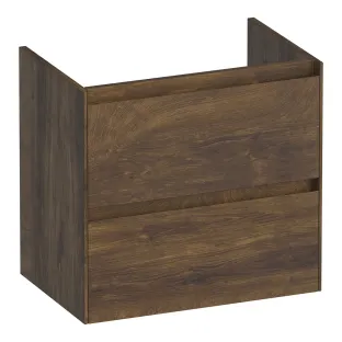 Brauer Inspire washbasin cabinet shallow - 60x39x55 cm - 2 drawers handleless - 1 siphon recess - MFC - Grove