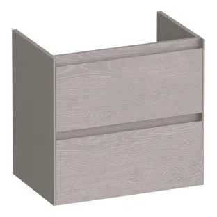 Brauer Inspire wastafelonderkast ondiep - 60x39x55 cm - 2 laden greeploos - 1 sifonuitsparing - MFC - Timber Greige