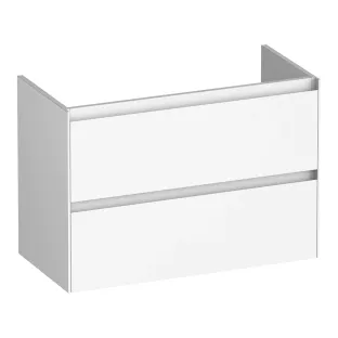 Brauer Inspire washbasin cabinet shallow - 80x39x55 cm - 2 drawers without handles - 1 siphon recess - MDF lacquered - Matt White