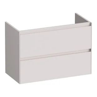 Brauer Inspire washbasin cabinet shallow - 80x39x55 cm - 2 drawers handleless - 1 siphon recess - MDF lacquered - Matt Sand