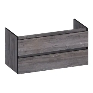 Brauer Joy Edge washbasin cabinet - 100x46x50 cm - 2 drawers handleless - 1 siphon recess - MFC - Driftwood