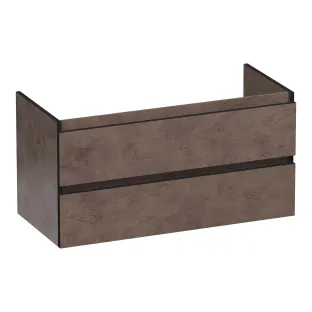 Brauer Joy Edge washbasin cabinet - 100x46x50 cm - 2 drawers handleless - 1 siphon recess - MFC - Erosion