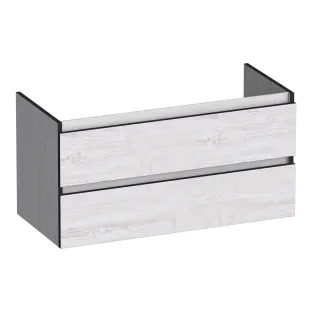 Brauer Joy Edge washbasin cabinet - 100x46x50 cm - 2 drawers handleless - 1 siphon recess - MFC - Forest Seashell