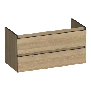 Brauer Joy Edge washbasin cabinet - 100x46x50 cm - 2 drawers handleless - 1 siphon cut-out - MFC - Sunlit