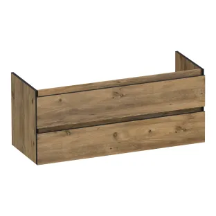 Brauer Joy Edge washbasin cabinet - 120x46x50 cm - 2 drawers handleless - 2 siphon cut-outs - MFC - Chateau