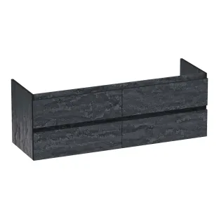 Brauer Joy Edge washbasin cabinet - 140x46x50 cm - 4 drawers handleless - 2 siphon cut-outs - MFC - Damascus