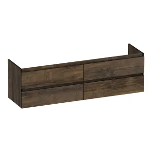 Brauer Joy Edge washbasin cabinet - 160x46x50 cm - 4 drawers handleless - 2 siphon cut-outs - MFC - Grove