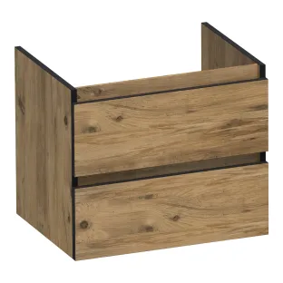 Brauer Joy Edge wastafelonderkast - 60x46x50 cm - 2 laden greeploos - 1 sifonuitsparing - MFC - Chateau