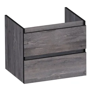 Brauer Joy Edge washbasin cabinet - 60x46x50 cm - 2 drawers handleless - 1 siphon recess - MFC - Driftwood