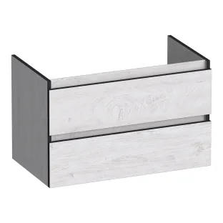 Brauer Joy Edge washbasin cabinet - 80x46x50 cm - 2 drawers handleless - 1 siphon recess - MFC - Forest Seashell