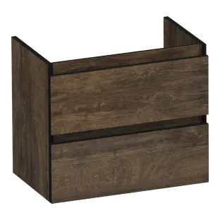 Brauer Joy Edge washbasin cabinet shallow - 60x39x50 cm - 2 drawers handleless - 1 siphon recess - MFC - Grove