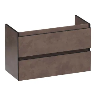Brauer Joy Edge wastafelonderkast ondiep - 80x39x50 cm - 2 laden greeploos - 1 sifonuitsparing - MFC - Erosion