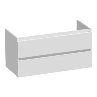Brauer Joy washbasin cabinet - 100x46x50 cm - 2 drawers without handles - 1 siphon recess - MDF lacquered - Gloss white