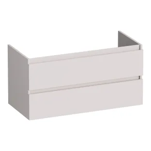 Brauer Joy washbasin cabinet - 100x46x50 cm - 2 drawers handleless - 1 siphon recess - MDF lacquered - Matt Sand