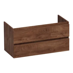 Brauer Joy washbasin cabinet - 100x46x50 cm - 2 drawers handleless - 1 siphon recess - MFC - Forest Cacao