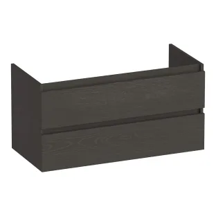 Brauer Joy washbasin cabinet - 100x46x50 cm - 2 drawers handleless - 1 siphon recess - MFC - Timber Anthracite