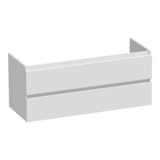 Brauer Joy washbasin cabinet - 120x46x50 cm - 2 drawers without handles - 1 siphon recess - MDF lacquered - Gloss white